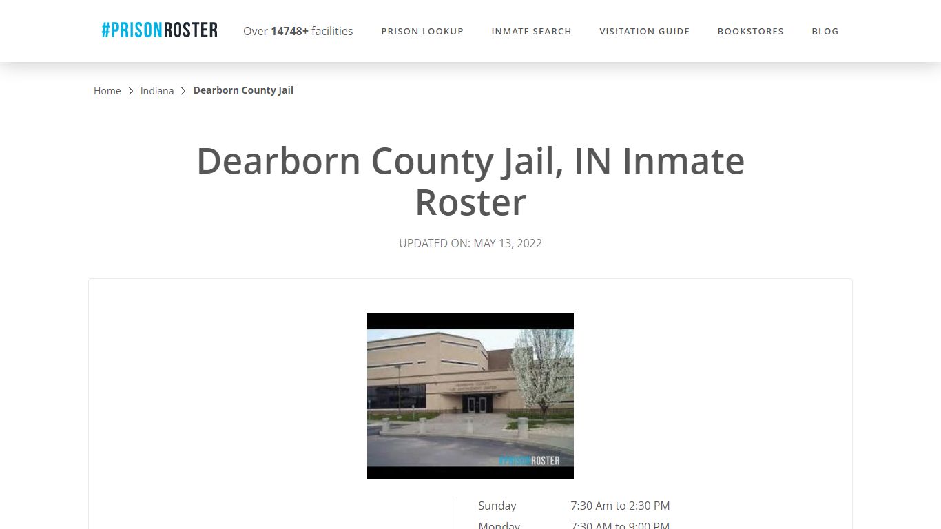 Dearborn County Jail, IN Inmate Roster